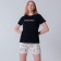 Female home set (T -shirt/shorts), black/milk color, size 46