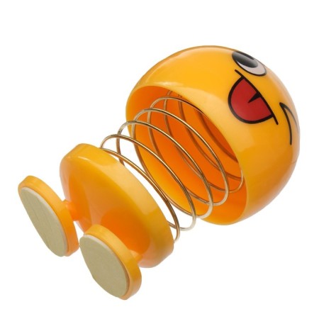 Smile on the spring, on the panel in the car, winks, yellow-2