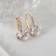 Earrings "Zirconium" mini, circle, white color in gold