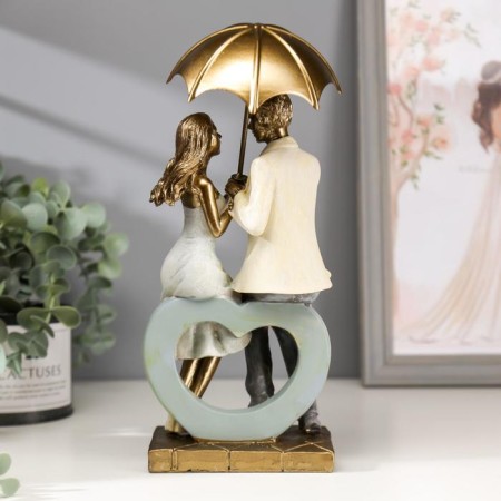 Souvenir Polystone Romance "Gathering lovers under an umbrella" 26x9.5x11.5 cm-3