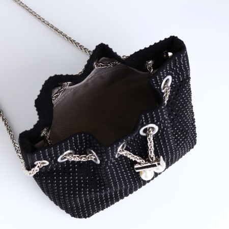 Female bag on a puff, black color-9