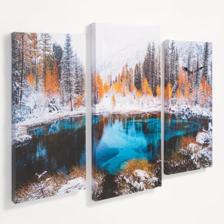 Watching modular modular hours, series: nature, "Winter Lake", 60 x 80 cm-1