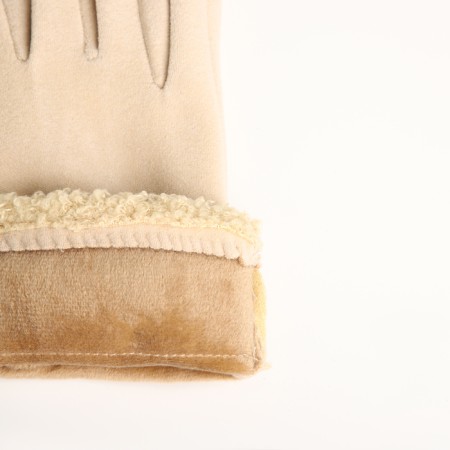 Gloves are female, dimensionless, without insulation, beige color-4