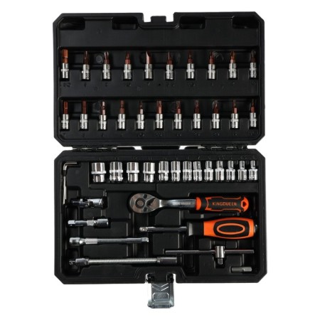A set of end heads and bit Kingqueen Wib-10007, ratchet 72 tooth, 1/4 ", 46 items-1