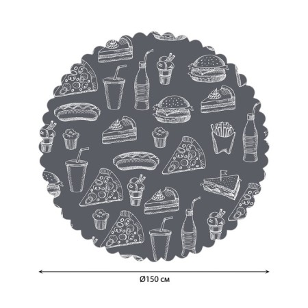 The tablecloth "Fast-food", round, Saten, d = 150 cm-1