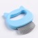 Comb for wool with bent plastic teeth, 21 cloves, 10 x 9 cm, blue