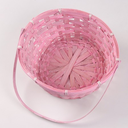 Wicker basket, 26x12/30 cm, bamboo, lilac, pink, mix-10