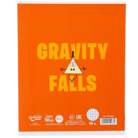 Notebook of 48 sheets in a cage, cardboard cover, block No. 2, whiteness 75% (gray sheets), gravity farm-3