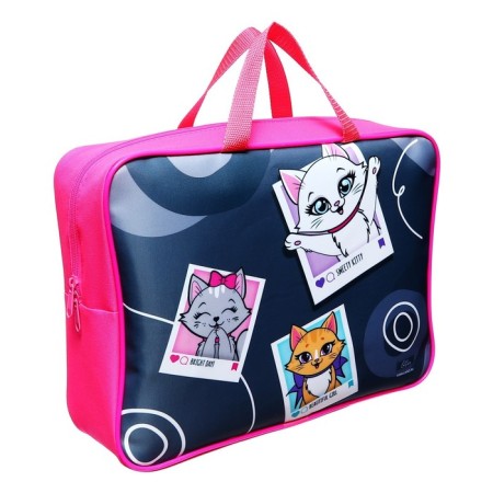 Folder with handles Textile A4, 350 x 270 x 100 mm, calligrata top "cats"-2
