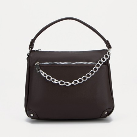 Cross-Bodi bag, lightning department, external pocket, dark brown color