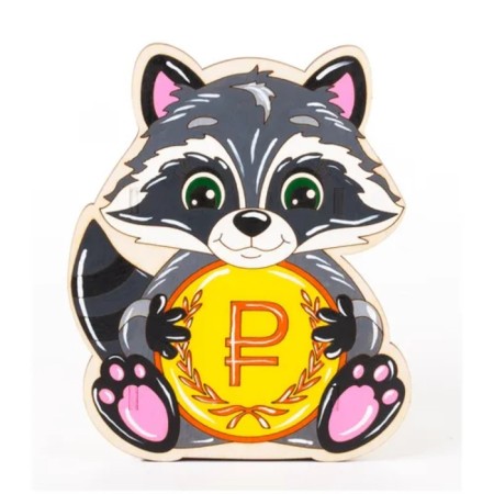 Wood painting Pigger "Raccoon"-1