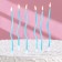 Candles for cake twisted "serpentine" 6 pcs, cocktail, sky blue