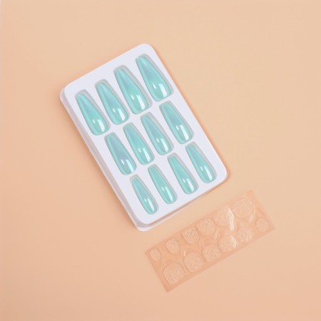 Poaring Faluses, 12 pcs, with adhesive plates, ballerina shape, blue-3