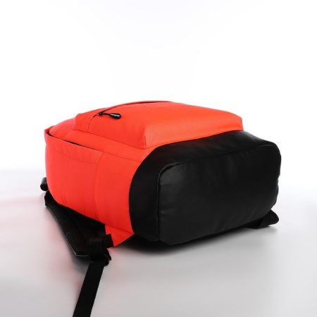 Backpack from textiles on lightning, Erich Krause, 1 pocket, coral color-4