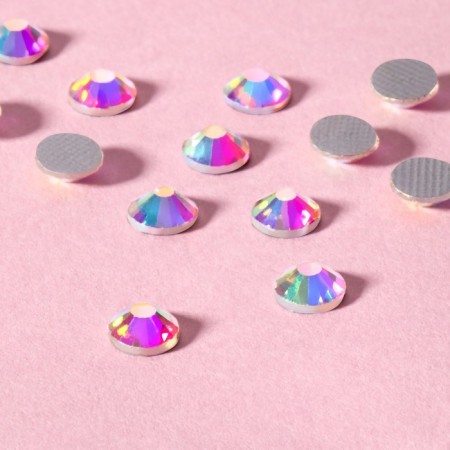 Thermoclayes “truncated cone”, with holography, glass, ss20, d = 4.6 mm, 100 pcs-2