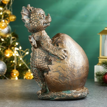 Piggy bank "Dragon" bronze with oxidation, 12x17x22cm-3