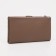 Women's wallet on the button, brown color
