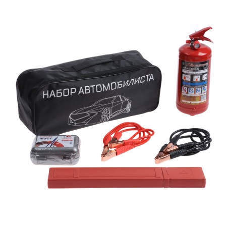 Set of motorist No. 3p: cigarette wires, emergency sign, fire extinguisher metal, first aid kit,-1