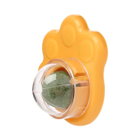A toy for cats with cat mint "paw", 8.5 cm, yellow-1