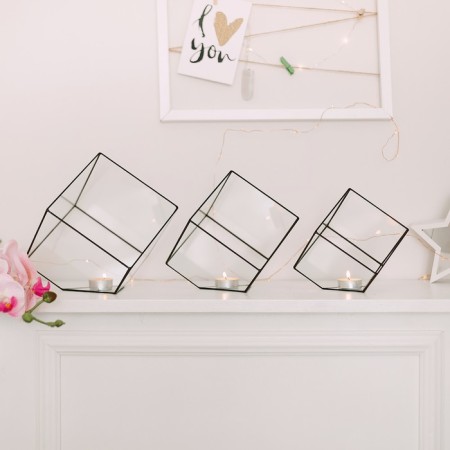Set of florariums "Cube" (Switch silver)