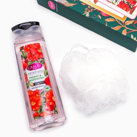 Gift set Female Camay "Pomegranate flowers": shower gel, 250 ml + washcloth-1