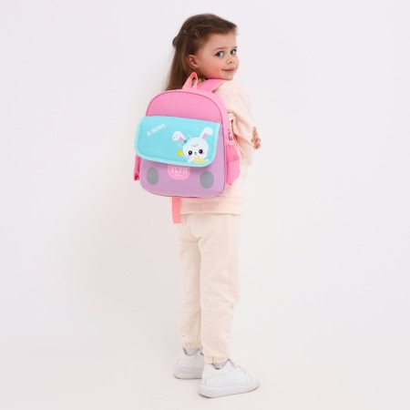 Baby backpack on lightning, 3 outer pockets, pink color