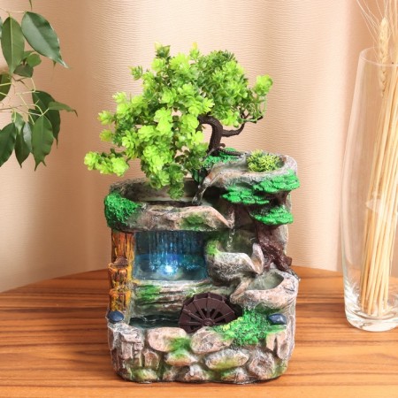 Fountain "Stone Wall under the tree" 30x17 cm (with backlight, without ball)