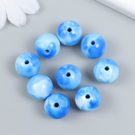 Plastic beads "Divorces. Blue" set 20 g d = 1.6 cm-1