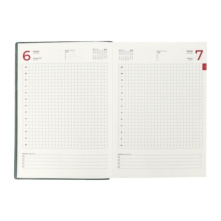 Dated 2025 diary, Escalada, A5+ 176 sheets, integral cover, artificial leather, foil embroidery, lies, block 80 g/m2, green block-11