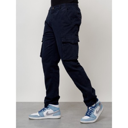 Cargo jeans men, size 44-46, dark blue color-3