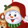 Decorative decoration (suspension) "Snowman and deer" 44x33.5 cm