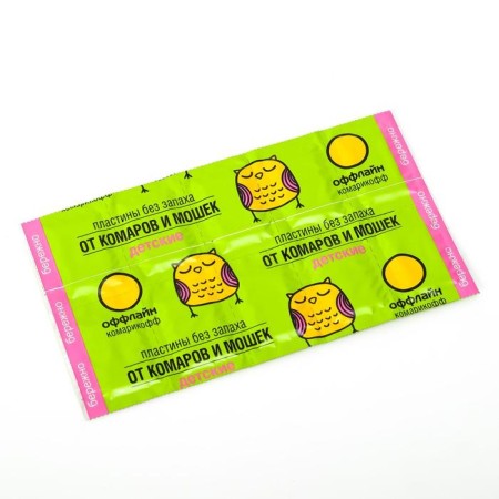 Plates from mosquitoes and midges "offline komarikoff", children's, without smell, 10 pcs