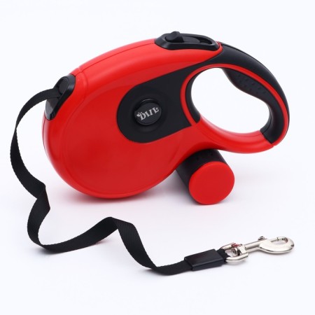 Diil roulette, 8 m, up to 50 kg, tape, rubberized pen, red with black