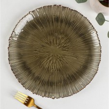 Glass Play of Featherbird, d = 26.5 cm, gray color