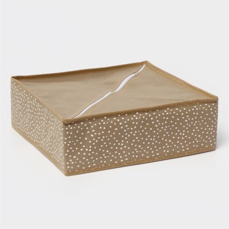 Organizer for storing linen of the Points, 24 cells, 30 × 30 × 10 cm, beige color-4