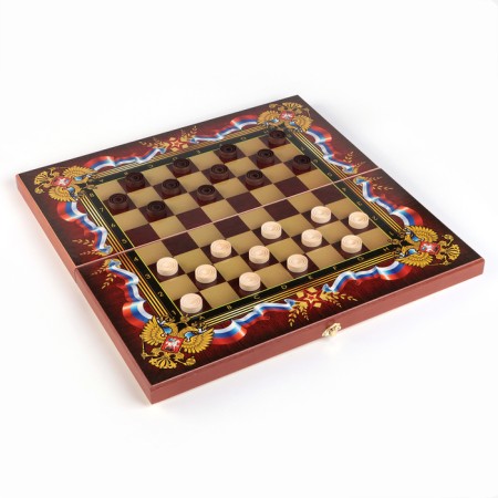 Board game 3 in 1 "Patriot": chess, checkers, backgammon, wooden, large, 50 x 50 cm-2