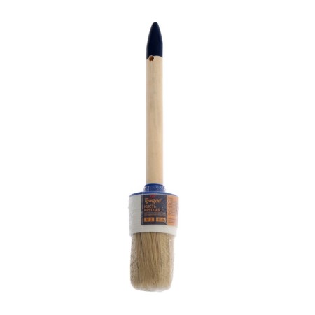 Round tundra, natural bristles, wooden handle, No. 12, 45 mm-4