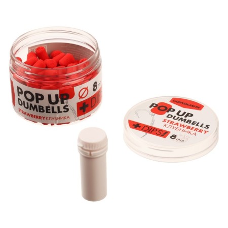 Swimming boilers Dumbells+DIPS with a strawberry aroma, 8 mm, 60 g-2