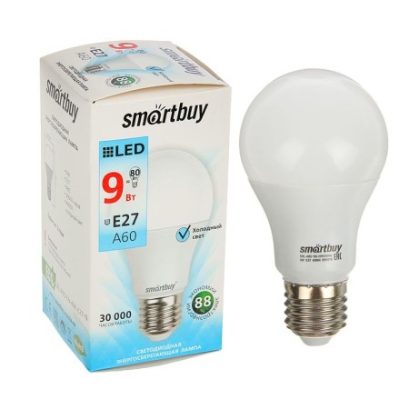Smartbuy, E27, A60, 9 W, 4000 K, daylight white light lamp
