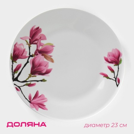 Board ceramic lunch share "Sakura", d = 23 cm, white color