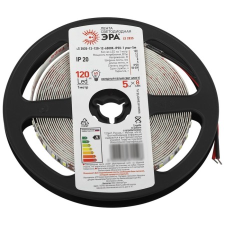 LED era tape, 5 m, IP20, SMD2835, 120 LED/m, 12 W/m, 12 V, glow cold white