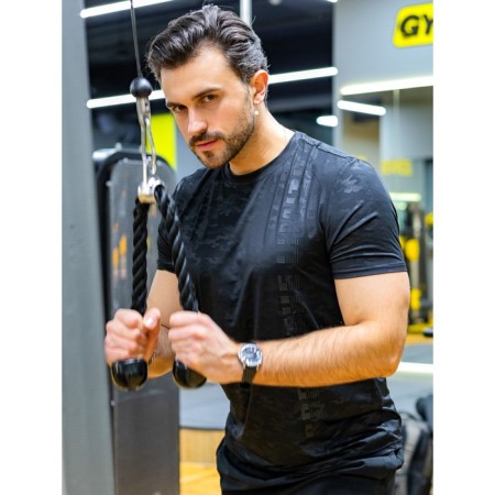 Sports T -shirt male ise, size 46, black color-1