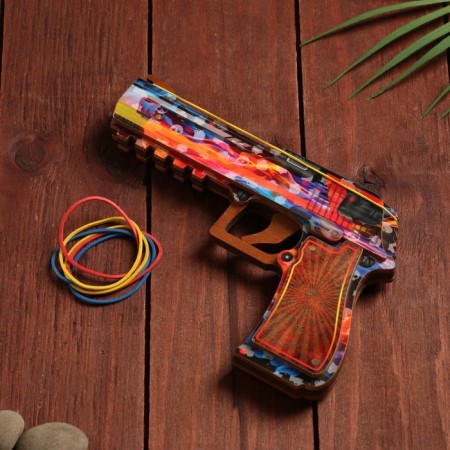 Wooden souvenir "Pistol-Razinokota" multi-colored