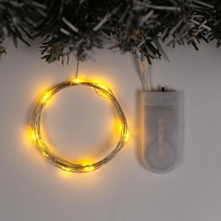 Garland “thread” 2 m dew, ip20, silver thread, 20 led, yellow glow, CR2032x2