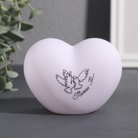 Nightlight "Heart" (pigeons) LED 3HLR44 8x11x7cm