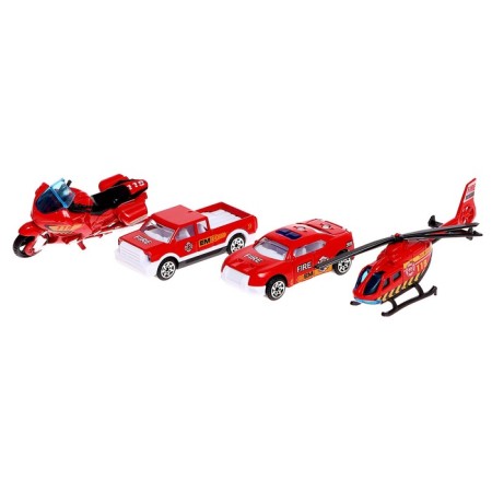 Parking "Fire Station", with metal machines and helicopter-13