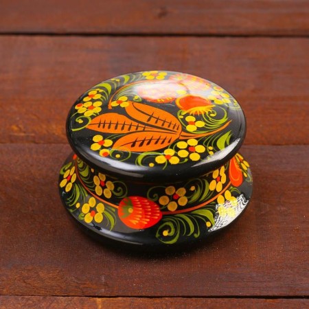 Semi -Strawberry set, 6 items: 2 boards, 3 banks, stand, Khokhloma-10