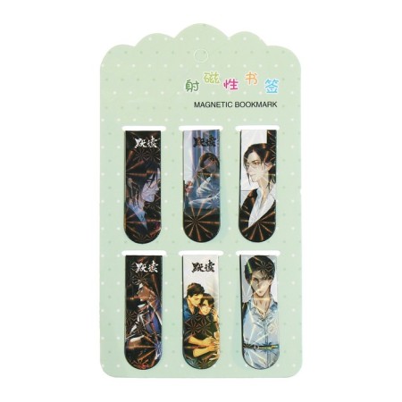 A set of magnetic bookmark for books Calligrata 6 pieces, "anime", mix-3