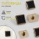 A set of buttons on the leg, 16 × 16 mm, 5 pcs, black/gold color