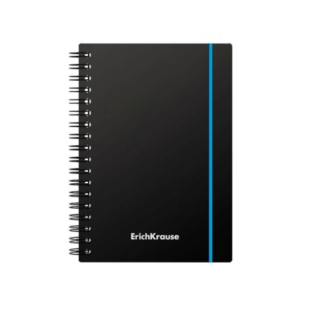Notebook A6 (120 x 146 mm), 80 sheets in a cage on the crest Erichkrause "Accent", plastic cover, elastic band, OFSET BOLK, Belility 100%, mix-2